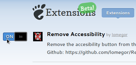 GNOME Extension ON